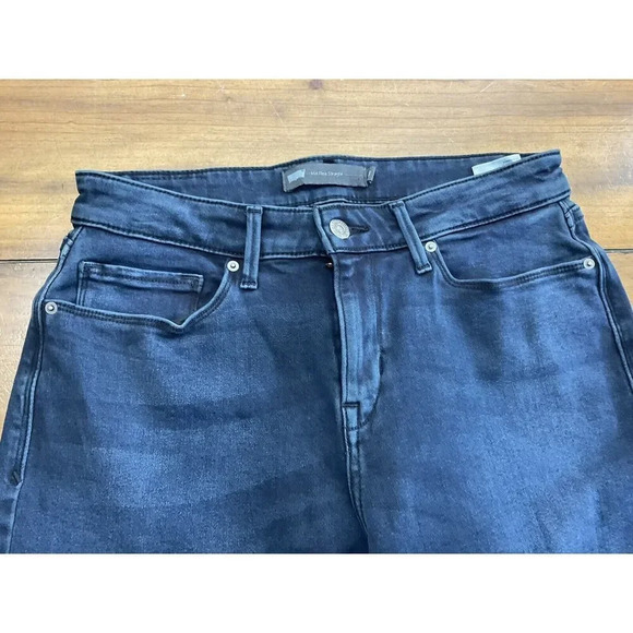 Levi Straight Mid Rise Stretch Blue Jeans Dark Wash Womens Size 8 - Picture 3 of 11